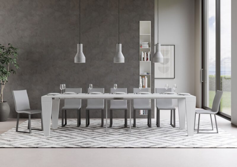Consolle allungabile 90x40/300 cm Spimbo bianco frassino - immagine 4