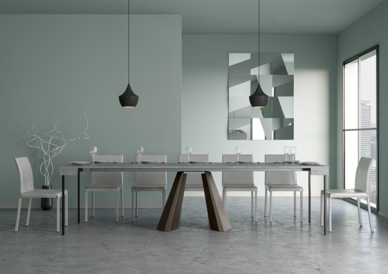 Consolle allungabile 90x40/300 cm Diamante cemento - immagine 4