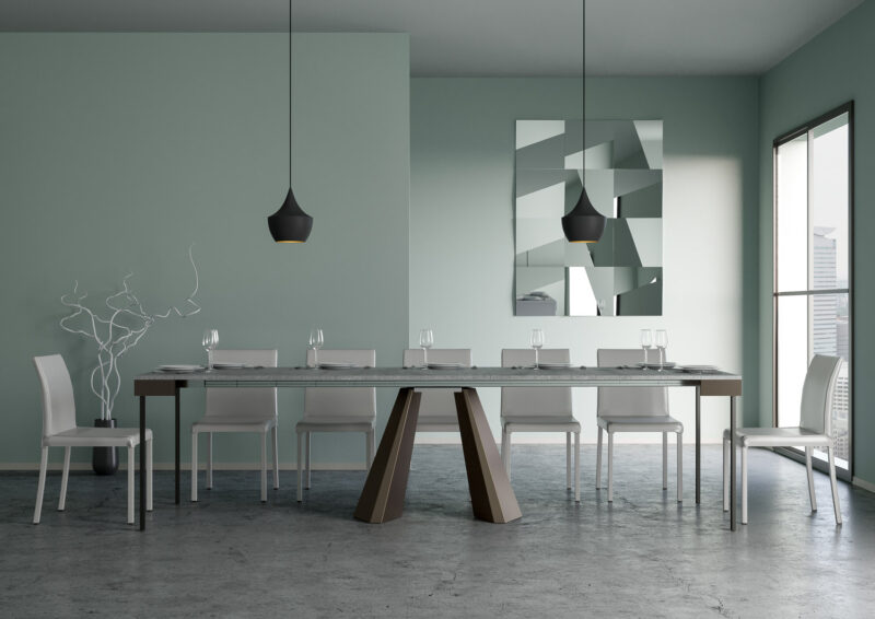Consolle allungabile 90x40/300 cm Diamante Evolution cemento - immagine 3
