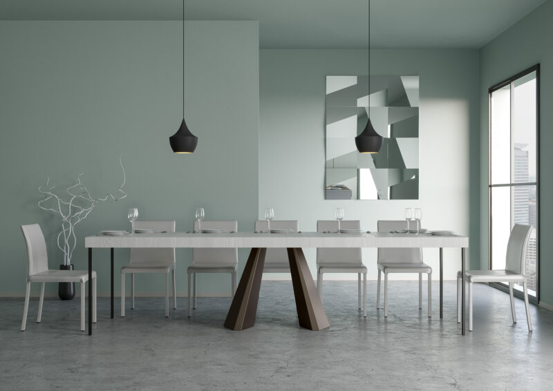Consolle allungabile 90x40/300 cm Diamante Premium bianco frassino - immagine 3