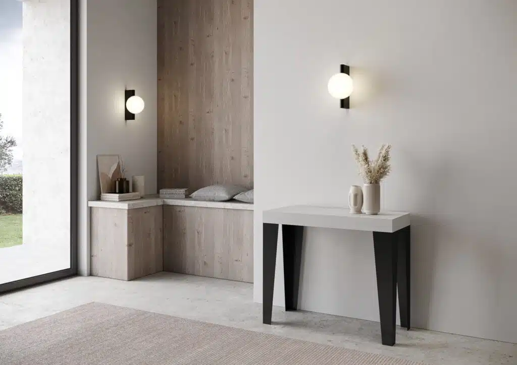 Consolle allungabile 90x40/196 cm Flame Small bianco frassino - foto 2