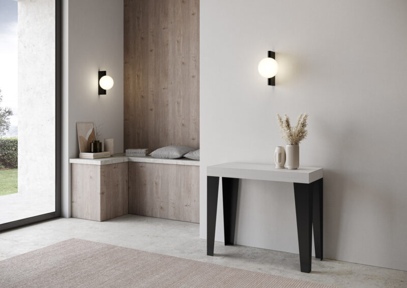 Consolle allungabile 90x40/196 cm Flame Small bianco frassino - immagine 2