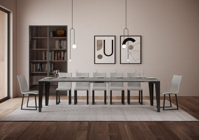 Consolle allungabile 90x40/300 cm Flame Evolution cemento - immagine 3
