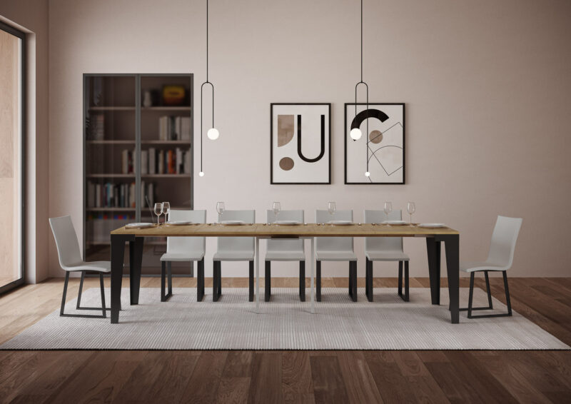 Consolle allungabile 90x40/300 cm Flame Evolution quercia natura - immagine 4