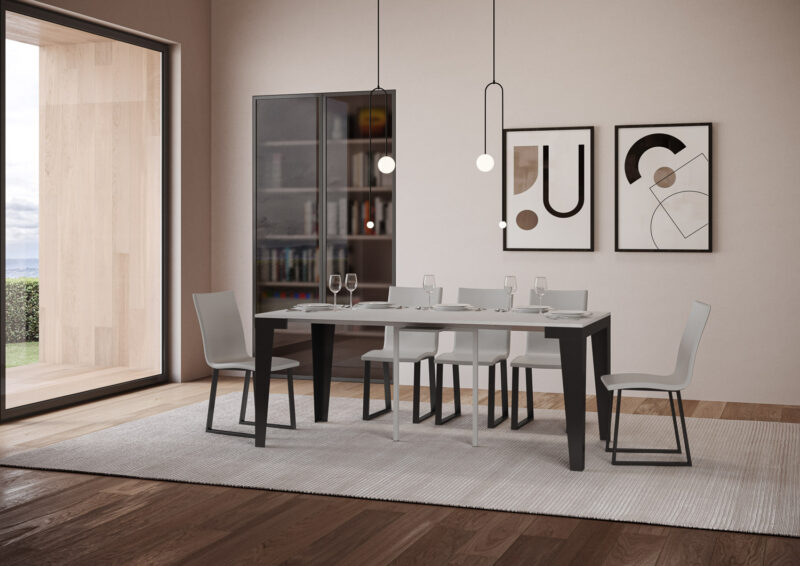 Consolle allungabile 90x40/196 cm Flame Small Evolution bianco frassino - immagine 3