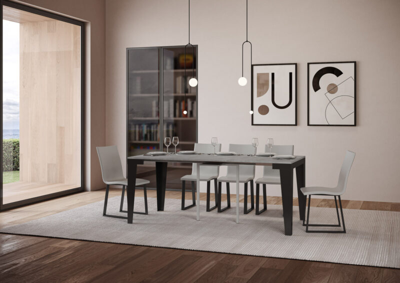 Consolle allungabile 90x40/300 cm Flame Evolution cemento - immagine 4