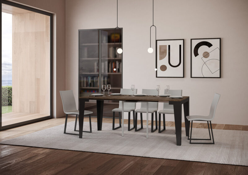 Consolle allungabile 90x40/196 cm Flame Small Evolution noce - immagine 3