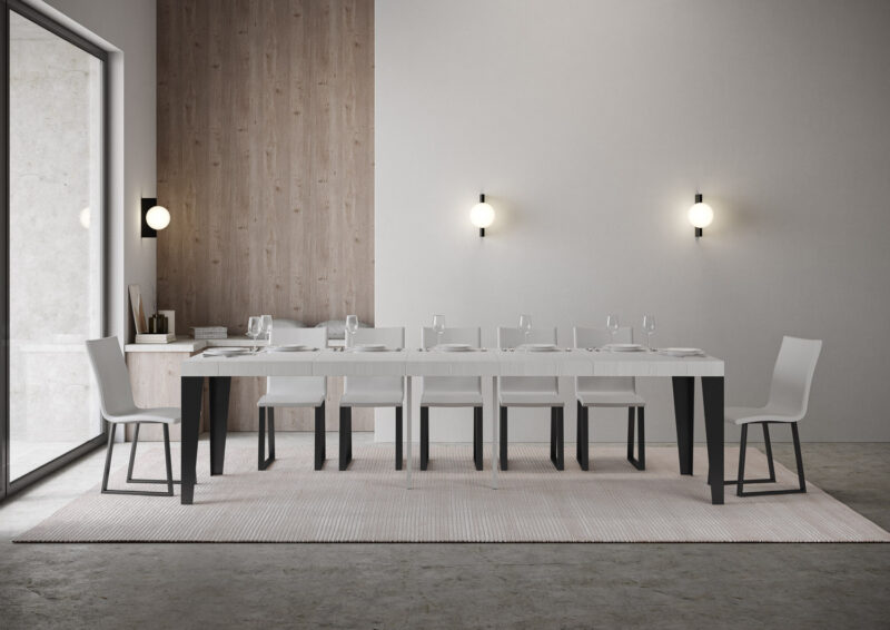 Consolle allungabile 90x40/300 cm Flame Premium bianco frassino - immagine 3