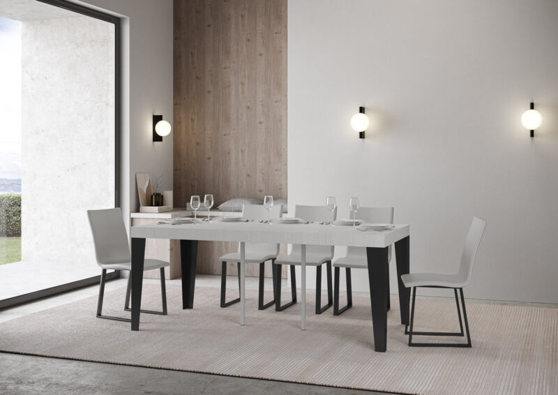 Consolle allungabile 90x40/196 cm Flame Small Premium bianco frassino - immagine 3