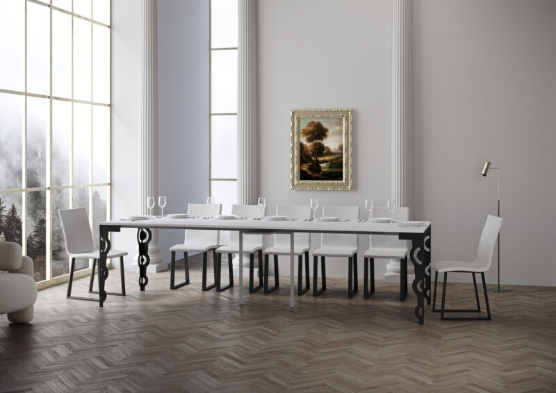 Consolle allungabile 90x40/300 cm Karamay Evolution bianco frassino - immagine 4