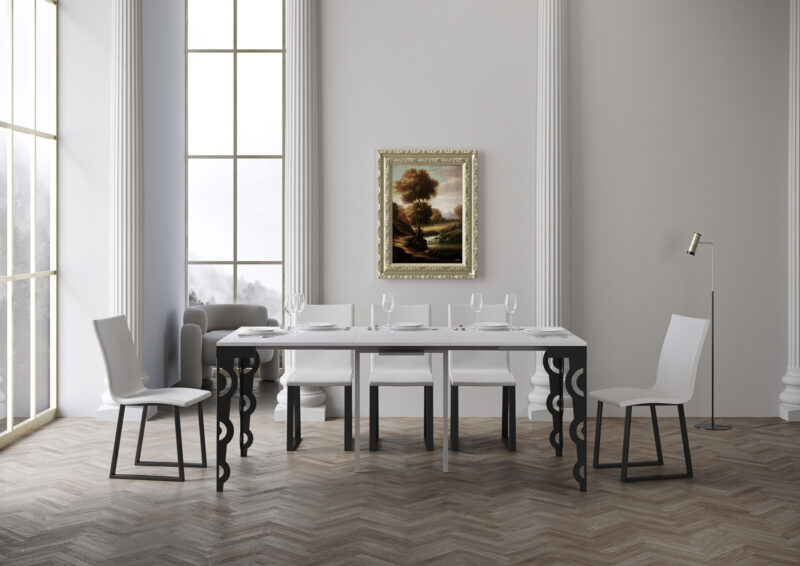 Consolle allungabile 90x40/196 cm Karamay Small Evolution bianco frassino - immagine 3