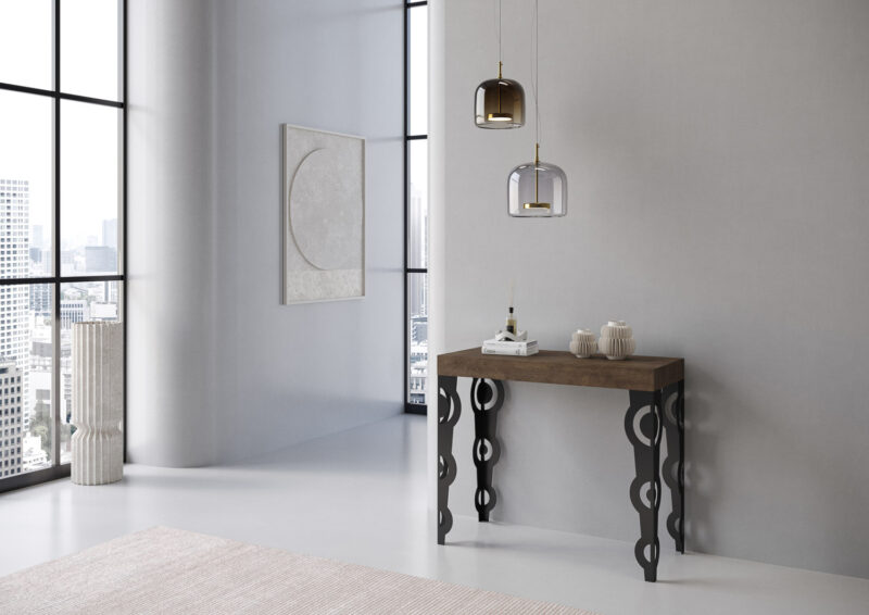 Consolle allungabile 90x40/196 cm Karamay Small noce - immagine 2
