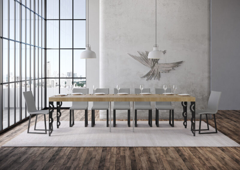 Consolle allungabile 90x40/300 cm Karamay Premium quercia natura - immagine 4