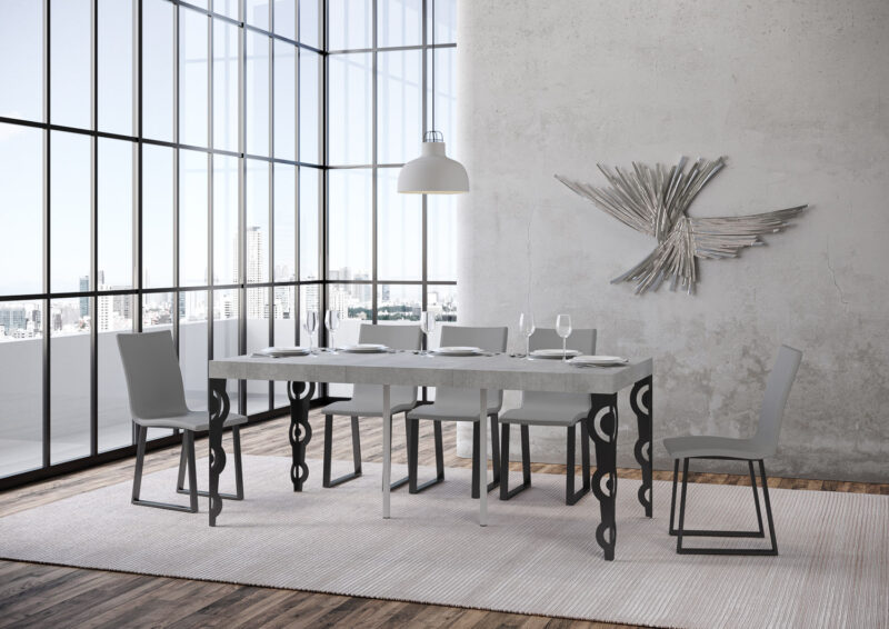 Consolle allungabile 90x40/300 cm Karamay Premium cemento - immagine 3