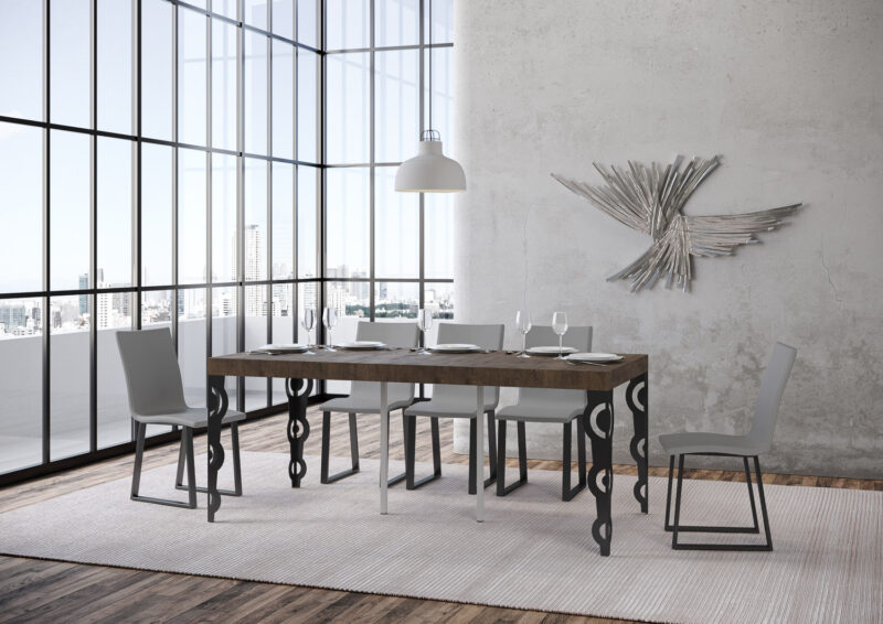 Consolle allungabile 90x40/300 cm Karamay Premium noce - immagine 3