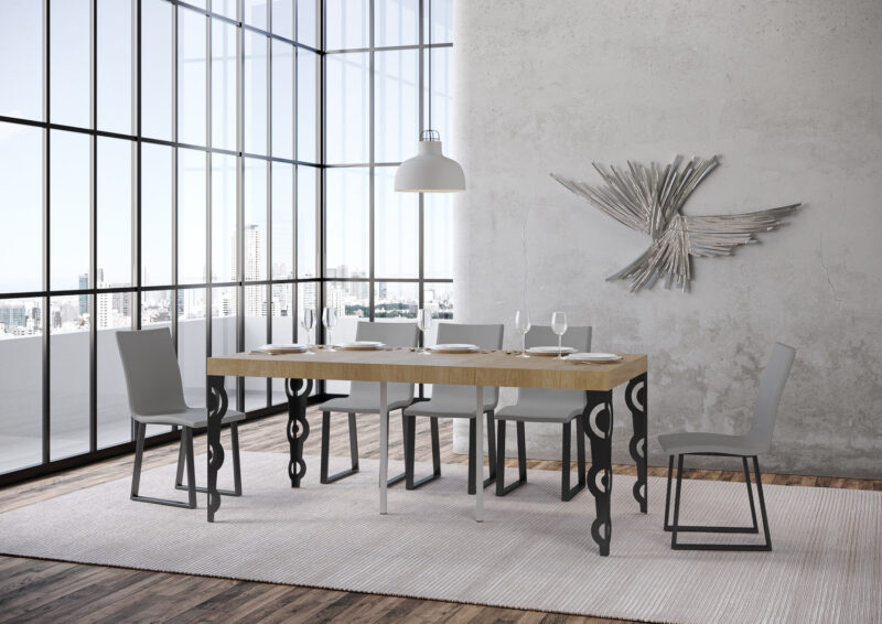 Consolle allungabile 90x40/300 cm Karamay Premium quercia natura - immagine 3