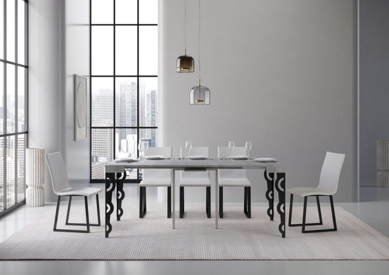 Consolle allungabile 90x40/196 cm Karamay Small cemento - immagine 3
