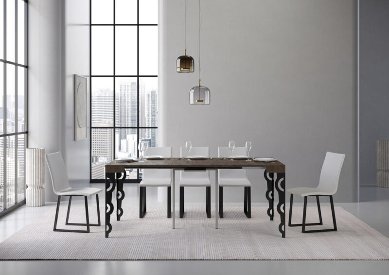 Consolle allungabile 90x40/196 cm Karamay Small noce - immagine 3