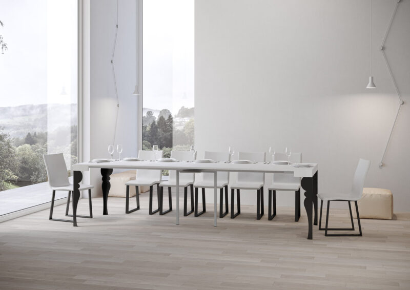 Consolle allungabile 90x40/300 cm Paxon bianco frassino - immagine 4