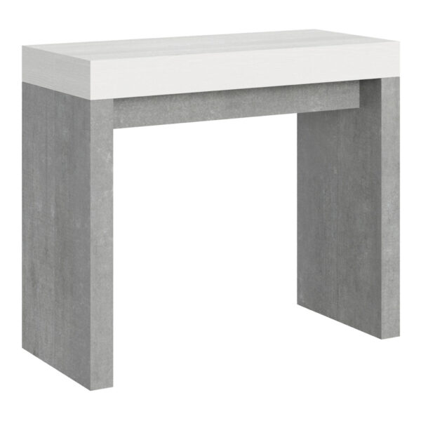 Consolle allungabile 90x40/196 cm Roxell Mix Small piano bianco frassino - struttura cemento