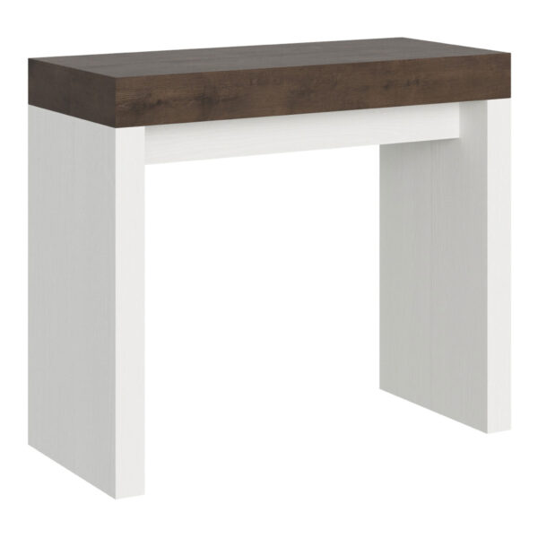 Consolle allungabile 90x40/196 cm Roxell Mix Small piano noce - struttura bianco frassino
