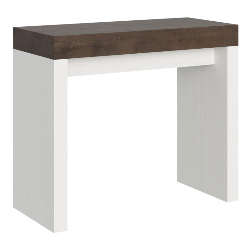 Consolle allungabile 90x40/300 cm Roxell Mix piano noce - struttura bianco frassino