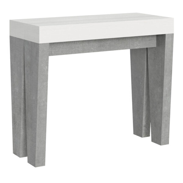 Consolle allungabile 90x40/196 cm Spimbo Mix Small piano bianco frassino - struttura cemento