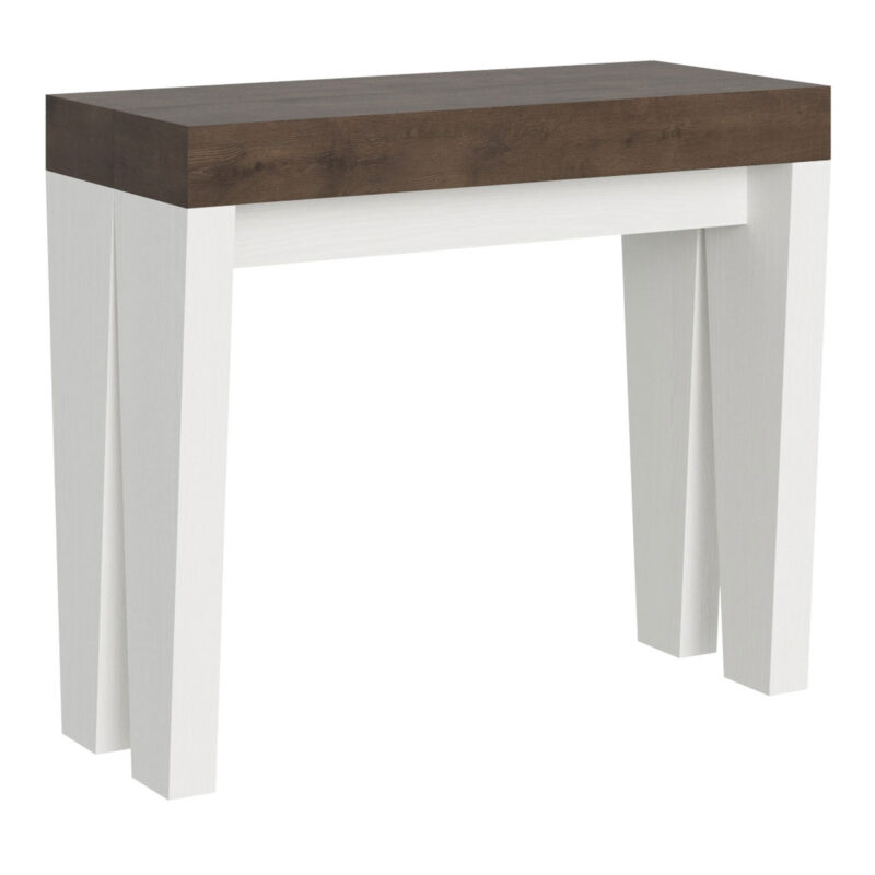Consolle allungabile 90x40/196 cm Spimbo Mix Small piano noce - struttura bianco frassino