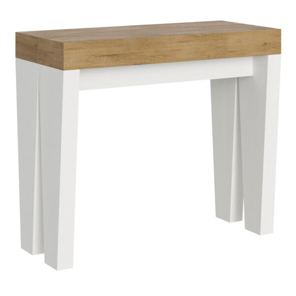 Consolle allungabile 90x40/196 cm Spimbo Mix Small piano quercia natura - struttura bianco frassino