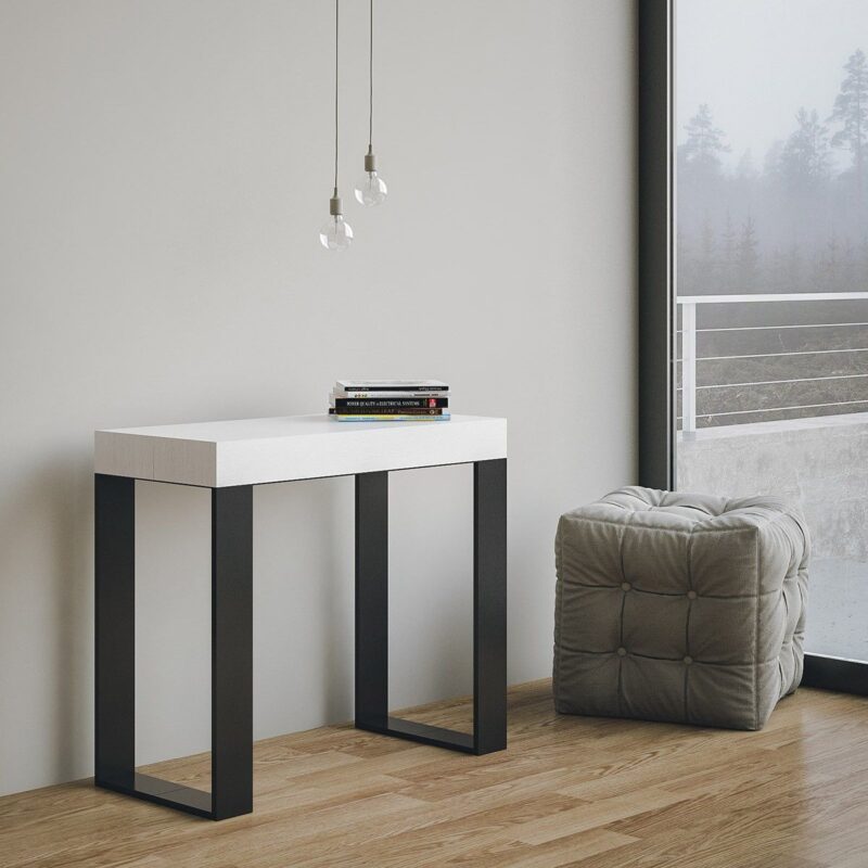 Consolle allungabile 90x40/196 cm Tecno Small bianco frassino - immagine 2