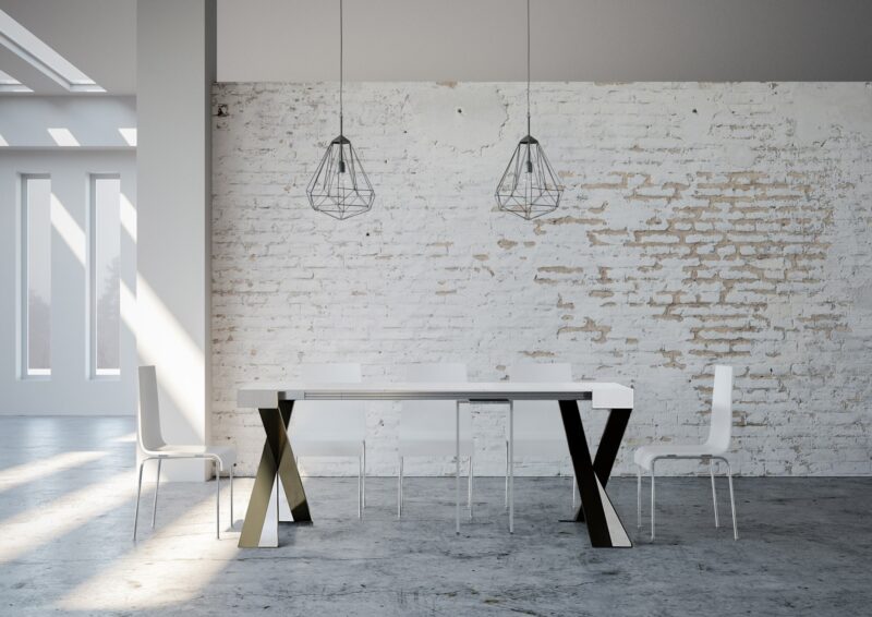 Consolle allungabile 90x40/196 cm Diago Small bianco frassino - immagine 3