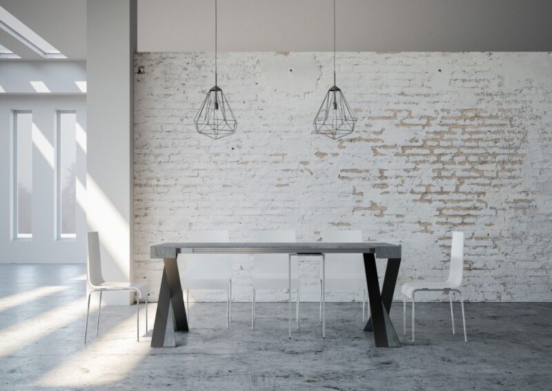 Consolle allungabile 90x40/196 cm Diago Small cemento - immagine 3