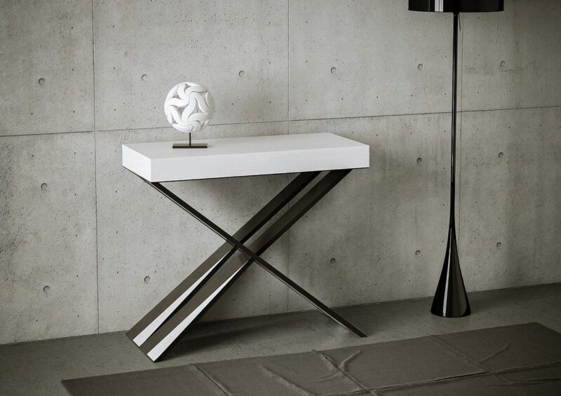 Consolle allungabile 90x40/196 cm Diago Small bianco frassino - immagine 2