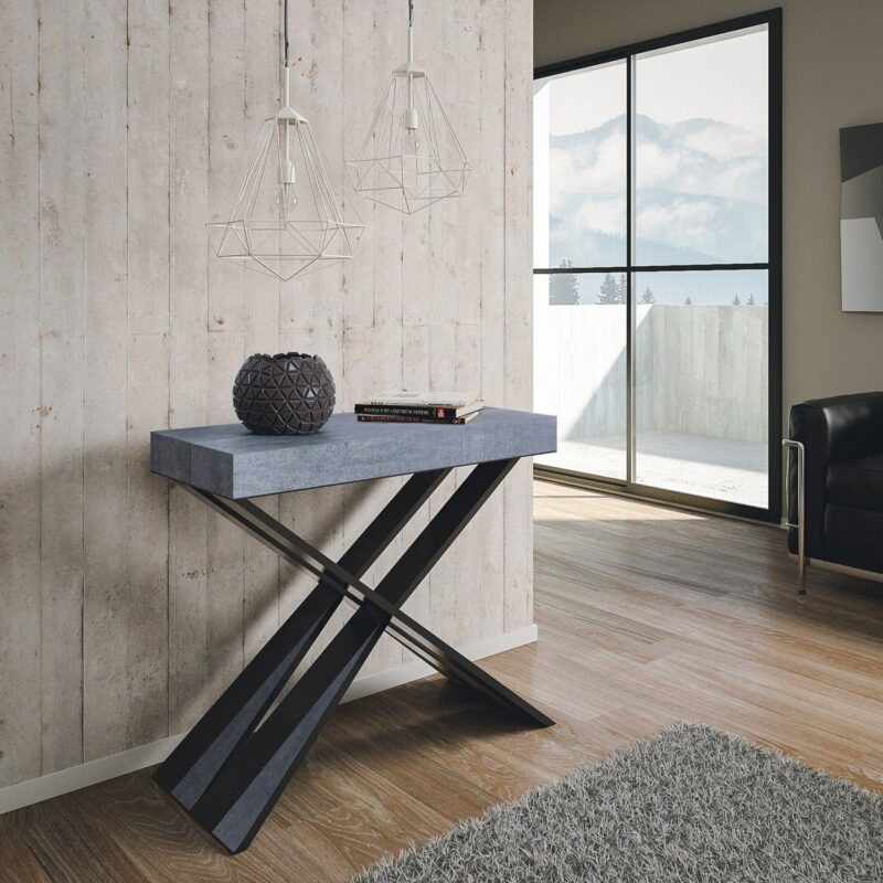 Consolle allungabile 90x40/196 cm Diago Small cemento - immagine 2