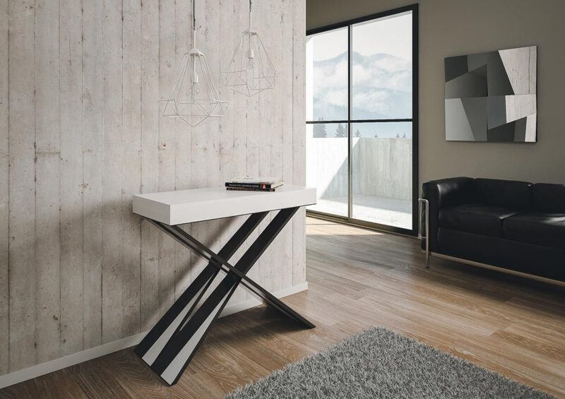 Consolle allungabile 90x40/196 cm Diago Small bianco frassino - immagine 4