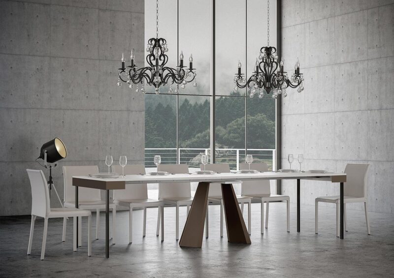 Consolle allungabile 90x40/300 cm Diamante Evolution bianco frassino - immagine 3