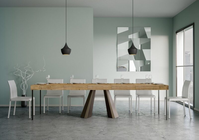 Consolle allungabile 90x40/290 cm Diamante Premium abete tinto - immagine 4