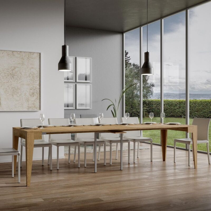 Consolle allungabile 90x42/302 cm Isotta quercia natura - immagine 4