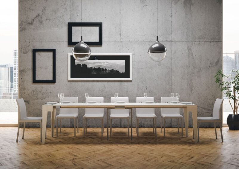 Consolle allungabile 90x42/302 cm Isotta bianco frassino - immagine 4