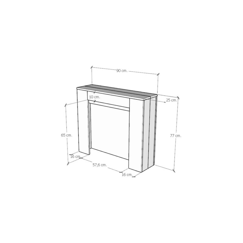 Consolle allungabile 90x25/211 cm Kiba quercia natura allunghe interne - immagine 4