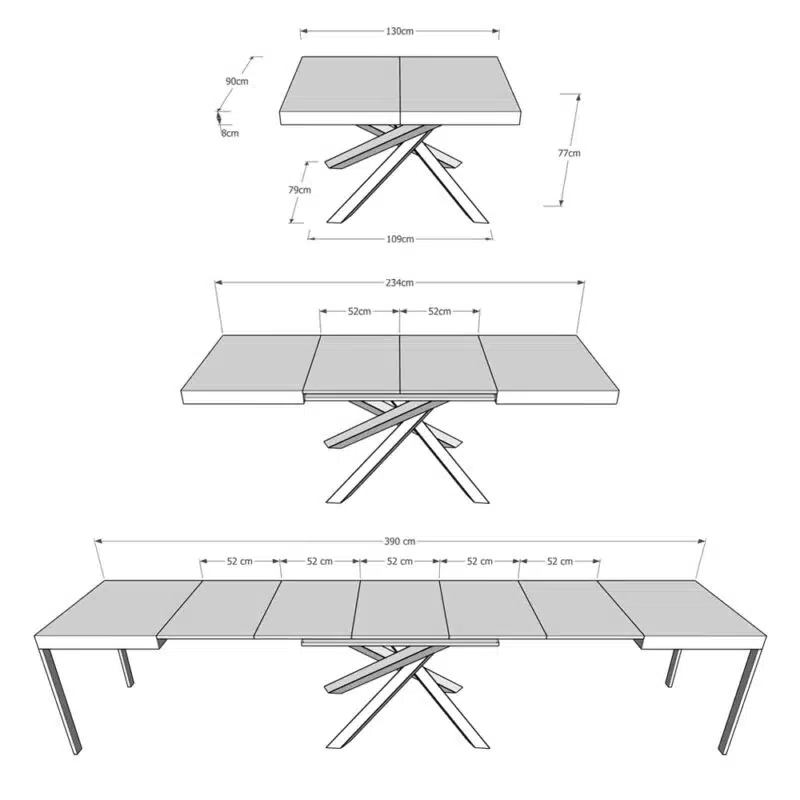 Tavolo allungabile 120/380x90 cm Volantis noce gambe multicolore 4/A - foto 6