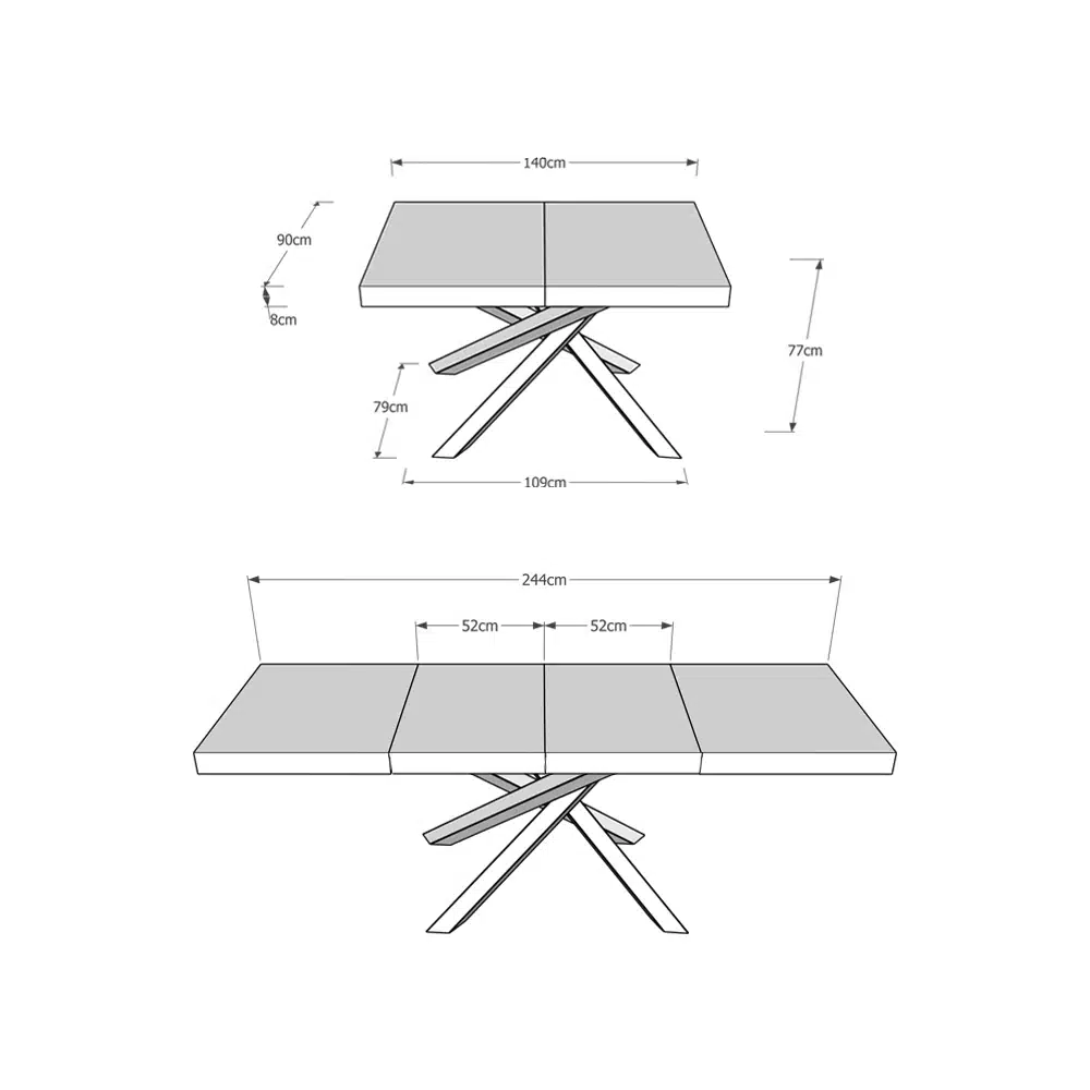 Tavolo allungabile 140/244x90 cm Volantis Premium noce gambe multicolore 4/B - foto 5