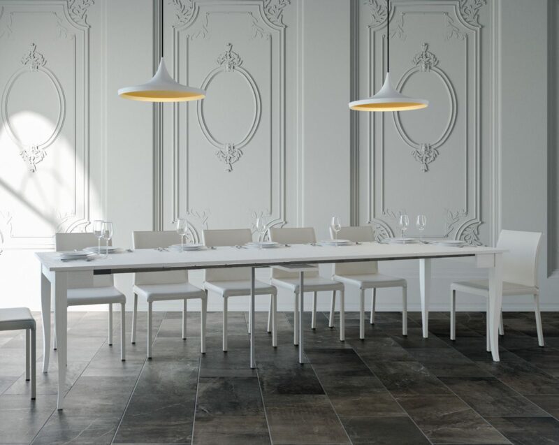 Consolle allungabile 90x48/308 cm Sciabola bianco frassino - immagine 4