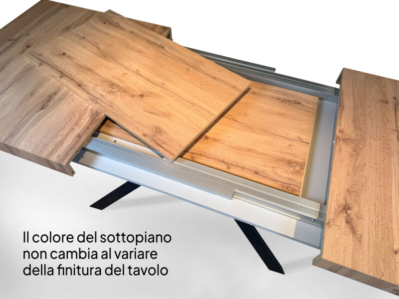 Tavolo allungabile 120/224x90 cm Tecno cemento gambe antracite - immagine 4