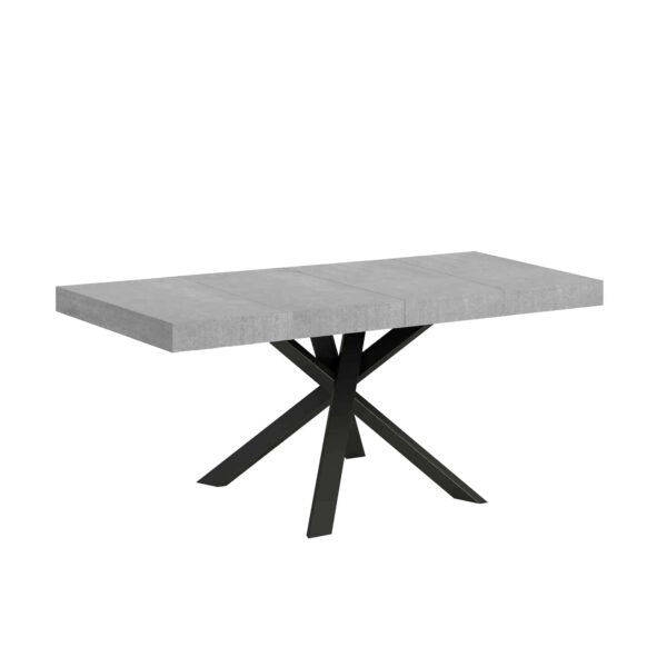 Tavolo allungabile 90/194x90 cm Clerk Premium cemento gambe antracite