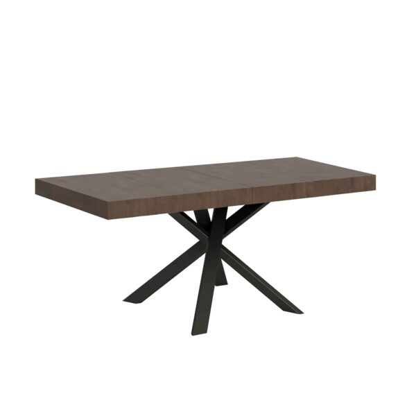 Tavolo allungabile 90/194x90 cm Clerk Premium noce gambe antracite