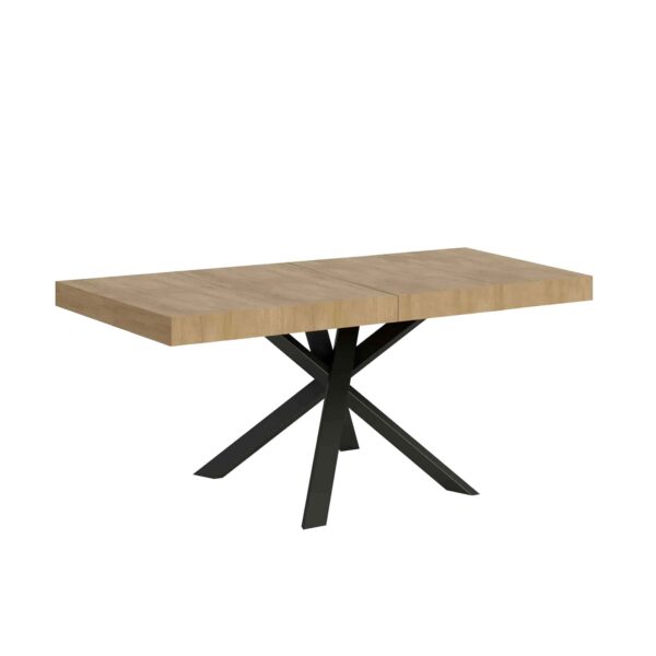 Tavolo allungabile 90/194x90 cm Clerk Premium quercia natura gambe antracite