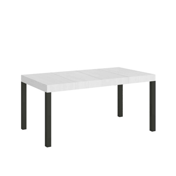 Tavolo allungabile 140/244x90 cm Everyday Premium bianco frassino gambe antracite