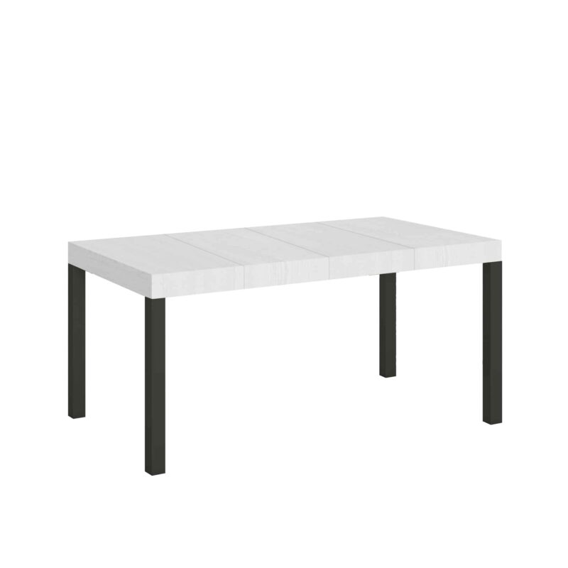 Tavolo allungabile 140/244x90 cm Everyday Premium bianco frassino gambe antracite