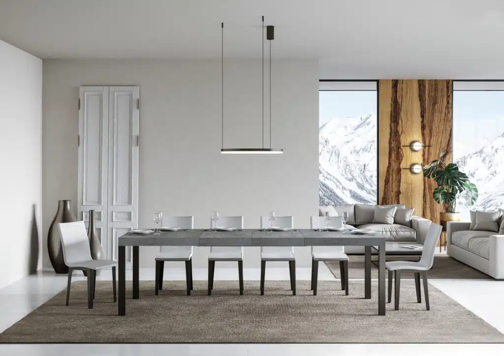 Tavolo allungabile 160/420x90 cm Everyday Premium cemento gambe antracite - foto 3